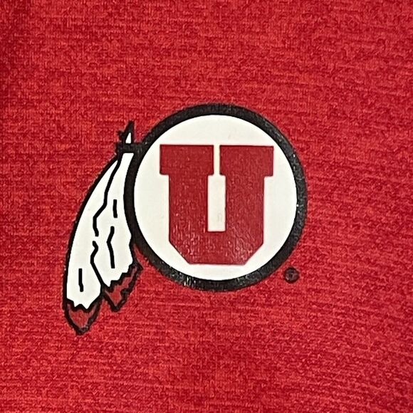 Utah Utes Colosseum Red Full Zip Hooded Fleece Jacket Coat Mens L NCAA Athletics - Picture 2 of 9